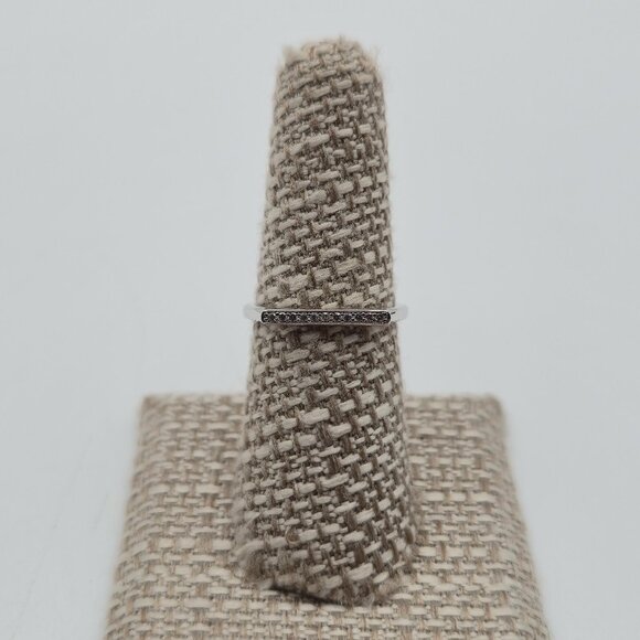 Jewelry - Size 7 Sterling Silver Bar Cubic Zirconia Gems Ring A3885